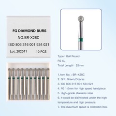 Dental Diamond Bur FGXL 25mm Ball Round Super Coarse for High Speed Handpiece