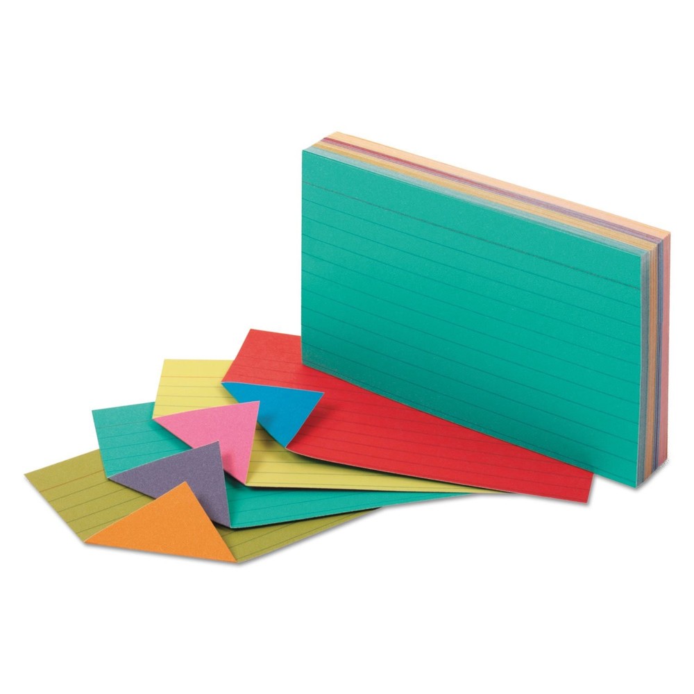 Extreme Index Cards, 3 X 5 Inches, Assorted Colors, 100 per Pack (04736)