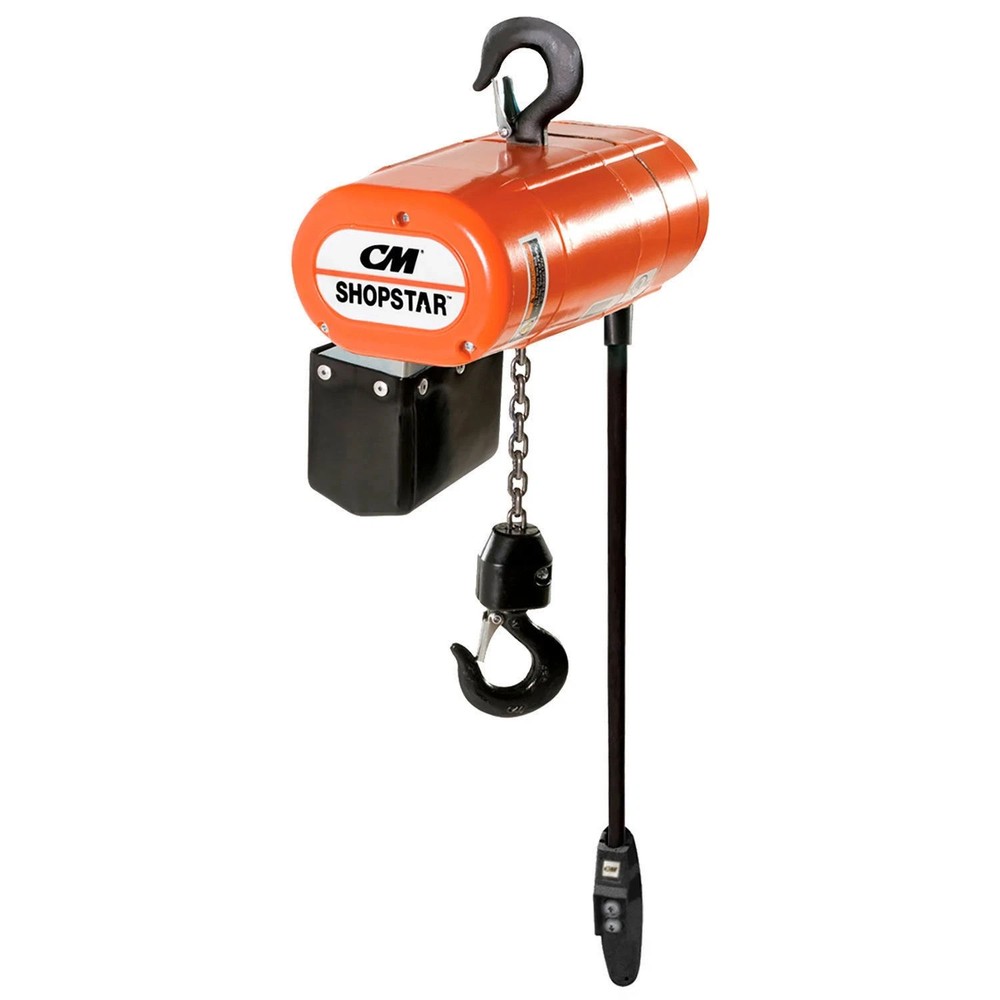 CM Shopstar 1/4 Ton, Electric Chain Hoist, 10′ Lift, 8 FPM, 115V 2095