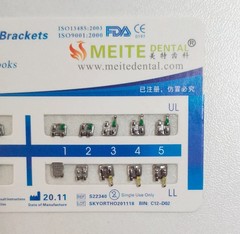 10 Sets Dental Ortho Metal Brackets MIM Monoblock Mini Roth/MBT 022 345 Hooks