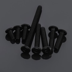 Fayeploo M5-0.8x35mm Flat Head Hex Screws 50Pcs Black