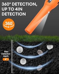 Rechargeable Metal Detector Pinpointer Adults Kids Full Waterproof 800mAh 360