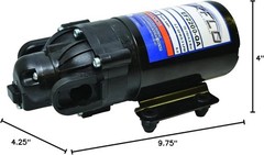 Everflo EF2200-QA-BOX 2.2GPM 12V Diaphragm Pump-Quick Attach Port, Black