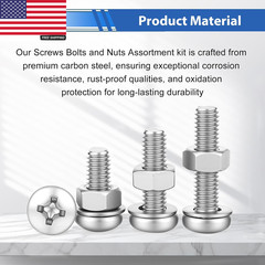 516Pcs Nuts and Bolts Assortment Kit 21-Sizes M3/M4/M5/M6 Nut Bolt Washer Assort