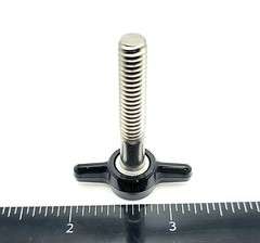1/4″-20 x 1 1/2″ Thumb Screw Bolts with Black Butterfly Tee Wing Clamping Knob