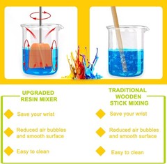 2 Big+2 Small Silicone Resin Mixer Paddles for Drill, Epoxy Mixer Attachment