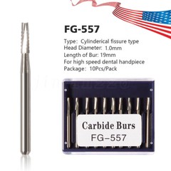 Dental Midwest FG #557 Clinic Length Cross Cut Carbide Burs 100pcs/10packs