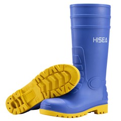 HISEA Men Waterproof Steel Toe Rain Boots Knee Hign Industrial Safety Work Boots