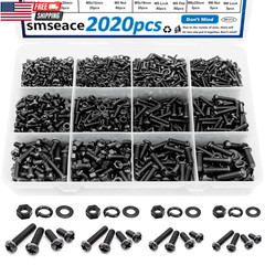 2020Pcs Nuts and Bolts Assortment Kit 32-Sizes M2/M3/M4/M5/M6 Nut Bolt Washer As