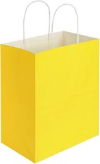 100 Pack 8×4.75×10 Inch Medium Yellow Kraft Paper Bags with Handles Bulk for …
