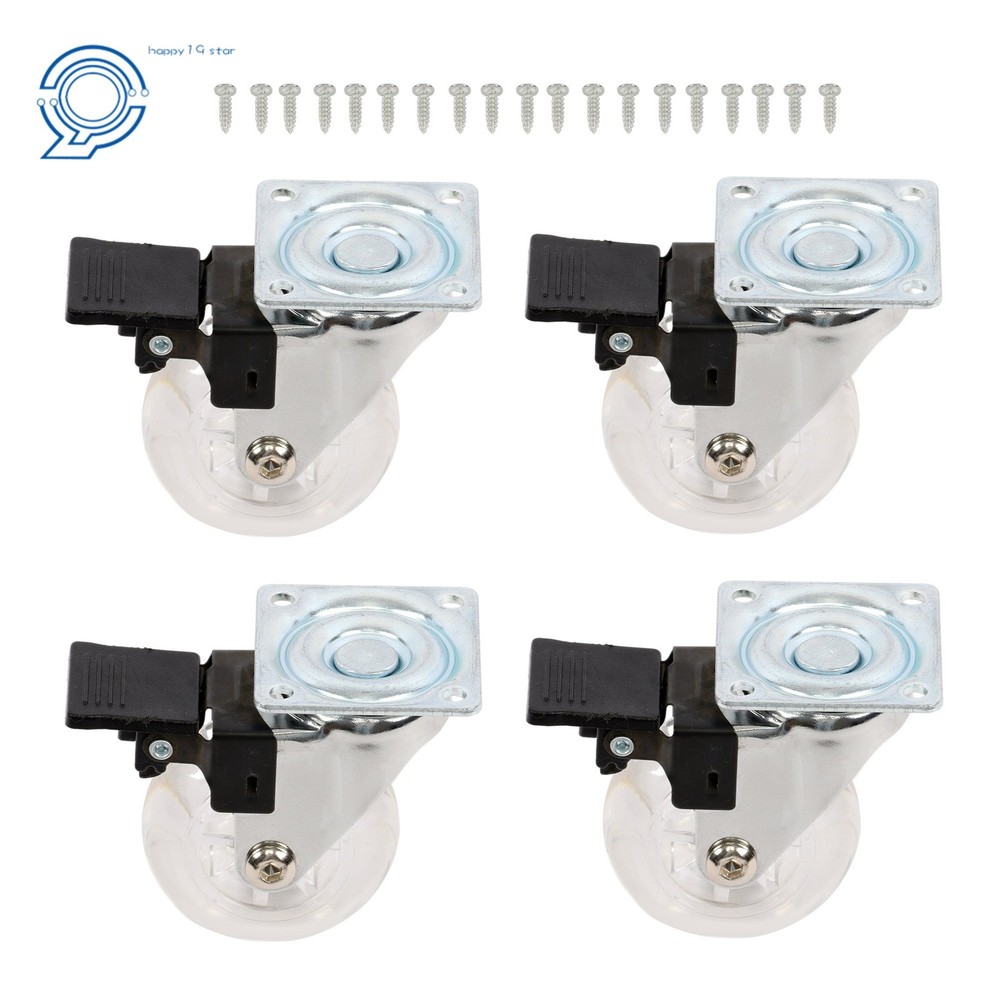 4 Pcs 2″ Heavy Duty Office Chair Replacement Casters 360° Swivel With Brake