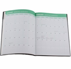 2026 Weekly Monthly Planner Notebook Agenda Vinyl Cover Black