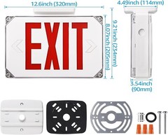 2/4 Pack LED Exit Sign with Battery Backup, UL Listed, Weatherproof, AC 120/277V