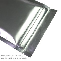 3X5in Lightproof Silver Zipper Bags Resealable Heat Sealable Mylar Pouches