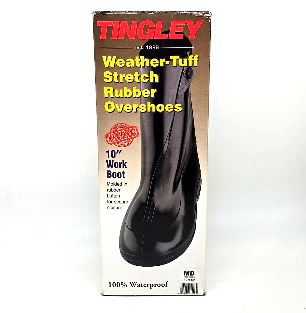 Tingley Weather Tuff Stretch Rubber Black 1400 Overshoes Medium 8-9.5