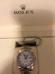 Rolex Datejust 36 126234 White Roman Dial Steel White Gold Oyster