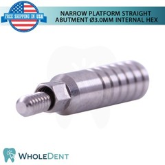 1x Dental Titanium Straight Prosthetic 9.0mm Slim Platform Int Hex 2.0mm