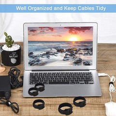 6 Inch Hook and Loop Cable Ties – 60 Count for Simple Cord Management