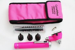 Pink Mini Otoscope ENT Fiber Optic-Medical Diagnostic Examination-CE Approved