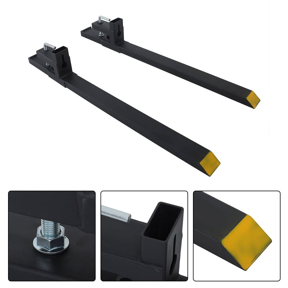 Clamp On Bucket Loader Attachment Skid Steer Tractor Pallet Forks 60″ 4000Lbs