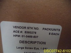 Case of 50 Large Screw Eye Lag Bolts 1 5/8″ (5 per pack x 10 packs), 5360276