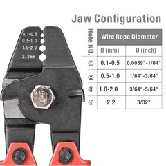 Wire Rope Crimping Tool Steel 2.2mm for Fishing Lines Crimping and Cutting