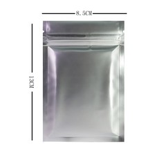 3X5in Lightproof Silver Zipper Bags Resealable Heat Sealable Mylar Pouches