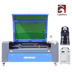 100W Co2 Laser Engraver Cutter 40×32 Autofocus+Rotary Axis+CW5200 Water Chiller
