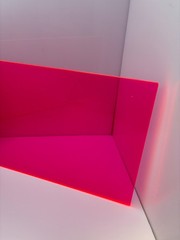 RED PINK FLUORESCENT ACRYLIC PLEXIGLASS 1/8″ X 8″ X 12″ PLASTIC SHEET