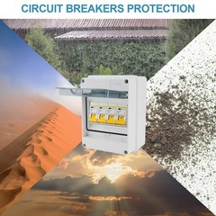 5 Way Circuit Breaker Box, IP65 Distribution Protection Box with Din Rail Abs Pl