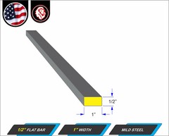 1/2″ x 1″ Steel Flat Bar – Metal Stock – Mild Steel – 24″ Long (2-ft)