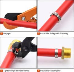 1/2 inch PEX Stainless Steel Clamp Cinch Rings Crimp Pinch Fitting 50 pcs