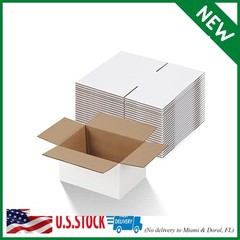 7x5x4 Inches Shipping Boxes Pack of 25, White Cardboard Corrugated Box for Maili