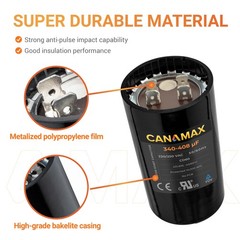 340-408 uF 340/408 MFD 220-250 VAC Volts Â±20% Round Start Capacitor 50/60 Hz