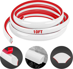 Flexible Quarter round Molding Self Adhesive (White, 10 Ft) Peel and Stick Flex