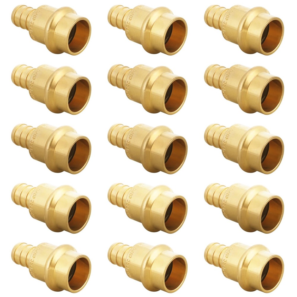 15 Pack 1/2 Press x 1/2 Pex Adapter Crimp Fittings,Copper Propress To Pex Ada…