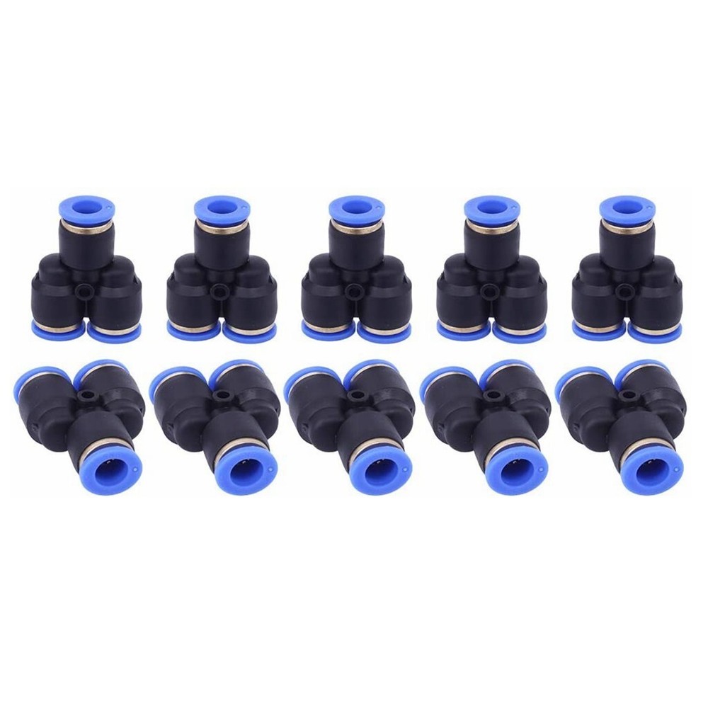 10x Y Union 8mm 5/16″ Splitter Pneumatic Connector Push In Fitting Air Hose A523