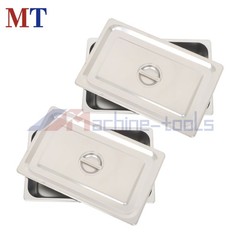 2-Pack Full Size Hotel Steam Table Pan with Lid 4 Inch Deep Stainless