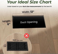 Empire Register 6×12″ Antique Textured Black Heavy Duty Floor Vent Cover