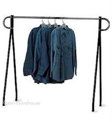 Clothing Rack Black & Chrome Single Rail Retail Storage Garment Salesman 60 x 60