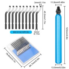 Deburring Tool Set Metal Handle Deburrer + 10PCS BS1010 HSS Burr Removal Blades