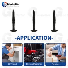 159pcs #8×1″ Phillips Wafer Truss Head Self Tapping Wood Screws Black Phosphate