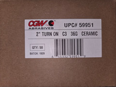 CGW Abrasives 59951 Quick Change Discs – Ceramic, Turn-On – Size 2 – 36G, 50/BOX