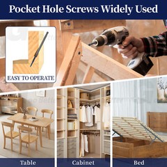 500pcs #8 Pocket Hole Screws Wood Screws Square Drive Head Self Tapping Screws