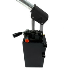 Hydraulic piston hand pump with valve for double acting cylinder 2.7 CID 5 quart