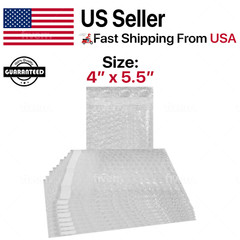 4″ x 5.5″ Bubble Pouches Bags Clear Self Seal Protective Cushioning Wrap 4×5