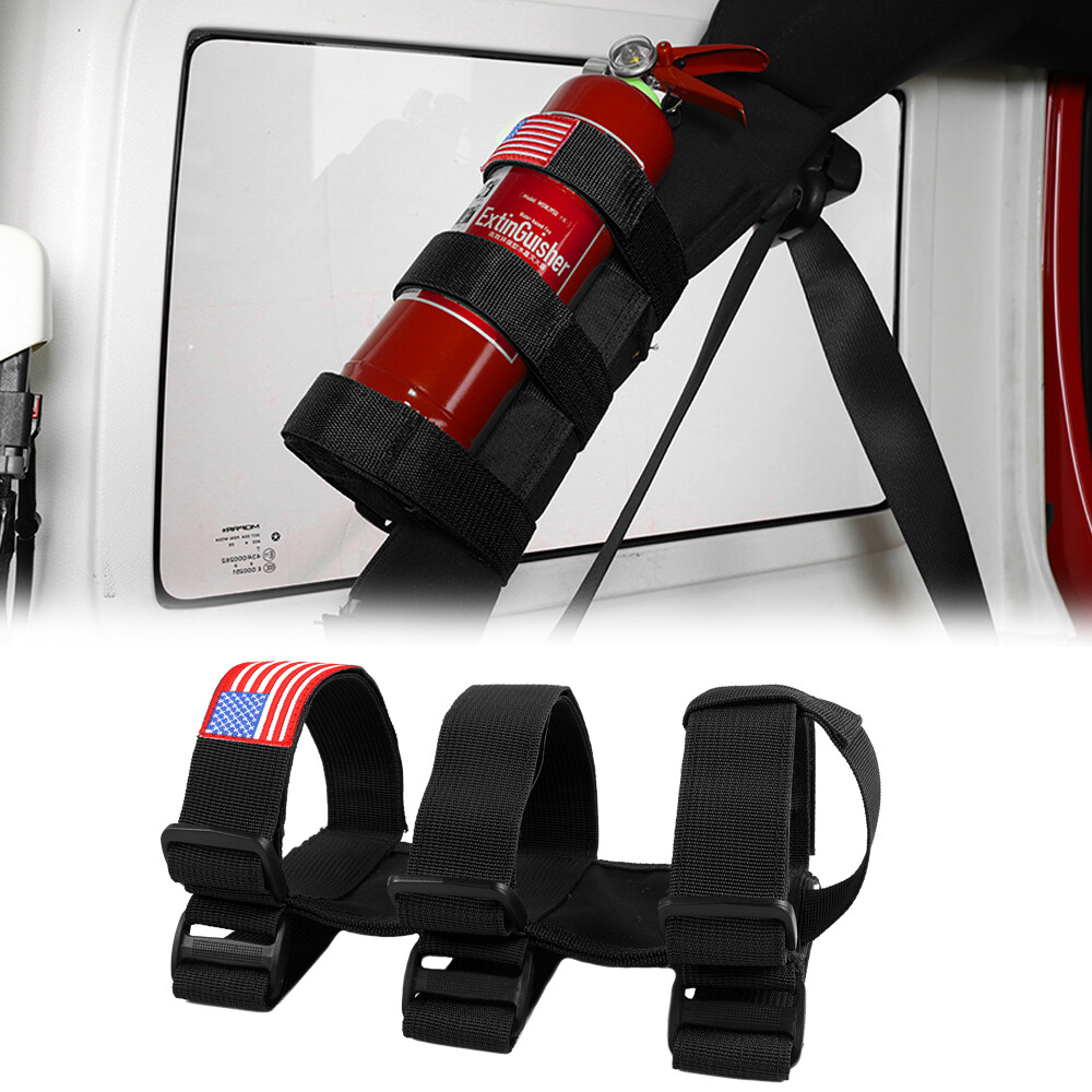 Roll Bar Fire Extinguisher Holder 2.5-3LB Bracket Mount for Jeep Wrangler Black
