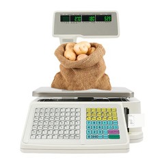 Commercial Label Printing Scale 30kg Capacity with Barcode Scanner Port