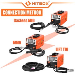 HITBOX 200A MIG WELDER 110V Lift-TIG MMA GASLESS IGBT INVERTER MIG WELDER 3IN1