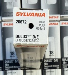 Sylvania 20672 18W CF18DD/E/835/ECO 4 Pin G24q-2 Brand New Lot of 36